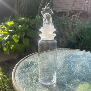 Glass Rooster Bottle with Stopper